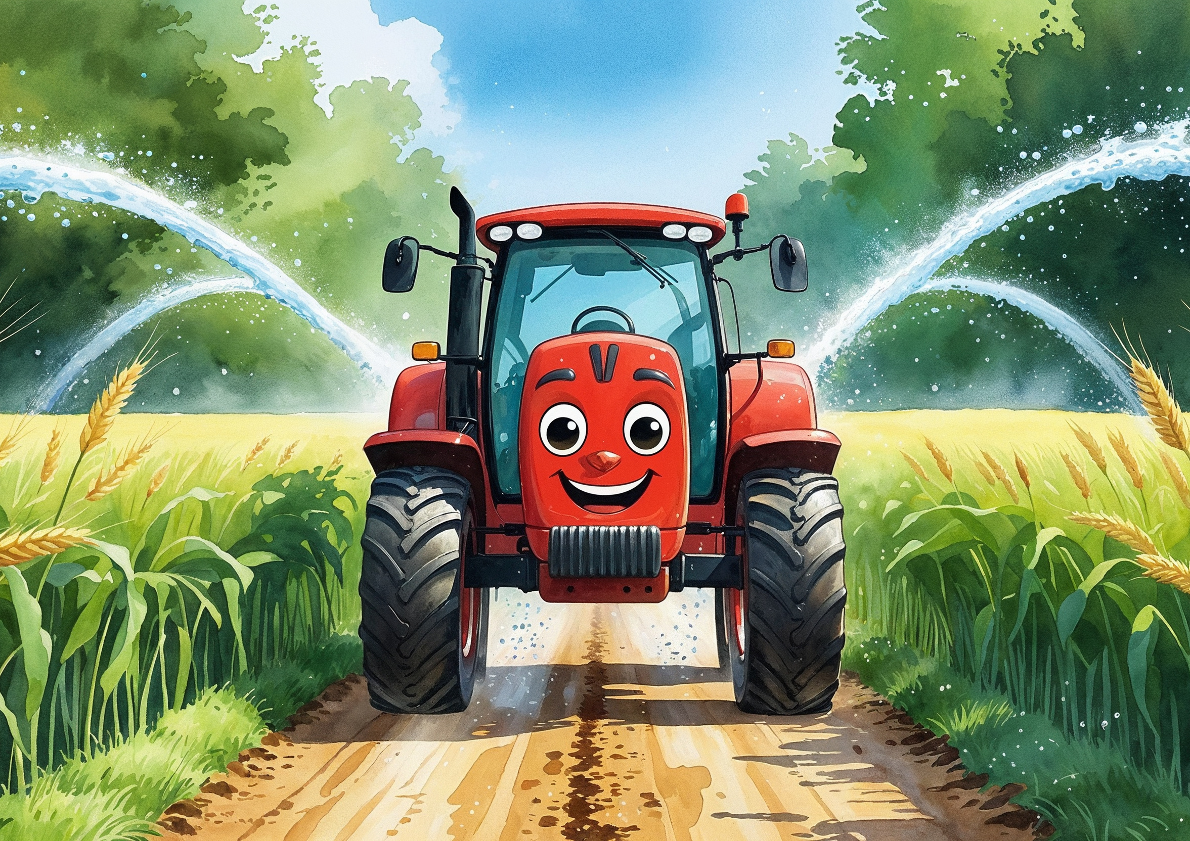 Öntöz a traktor - poszter